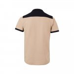 VL VELES. Polo piqu&eacute; bicolore stretch (200g/m&sup2;), manches courtes, en polyester (96%) et &eacute;lasthanne (4%) - Beige 