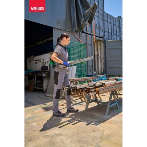 VL VELES. Polo piqu&eacute; bicolore stretch (200g/m&sup2;), manches courtes, en polyester (96%) et &eacute;lasthanne (4%)