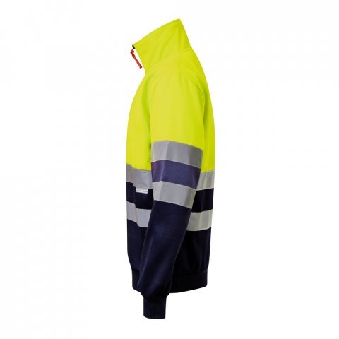 VL THOR LARGE. Dvobojna dukserica (300 g/m&sup2;) od poliesterskog flisa (100%) - Plava/Žuta