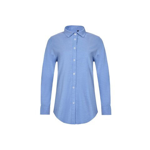 VL PRITHVI WOMEN. Cămașă Oxford (180 g/m&sup2;) pentru femei, confecționată din bumbac (50%), poliester (45%) și elastan (5%) - Albastru