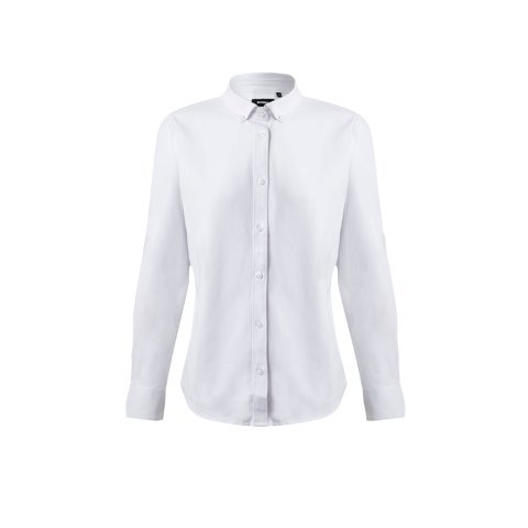 VL PRITHVI WOMEN. Cămașă Oxford (180 g/m&sup2;) pentru femei, confecționată din bumbac (50%), poliester (45%) și elastan (5%) - Alb