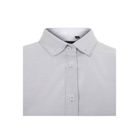 VL PRITHVI WOMEN. Cămașă Oxford (180 g/m&sup2;) pentru femei, confecționată din bumbac (50%), poliester (45%) și elastan (5%) - Gri deschis