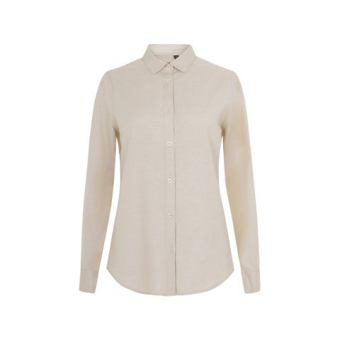 VL PRITHVI WOMEN. Cămașă Oxford (180 g/m&sup2;) pentru femei, confecționată din bumbac (50%), poliester (45%) și elastan (5%) - Natural deschis