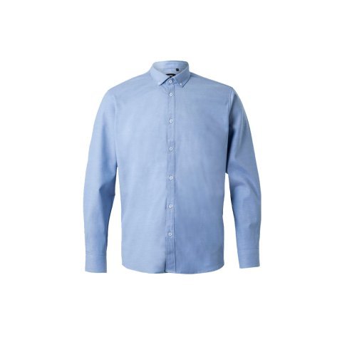 VL PRITHVI MAN. Męska koszula Oxford (180 g/m&sup2;) z bawełny (50%), poliestru (45%) i elastanu (5%) - Granatowy