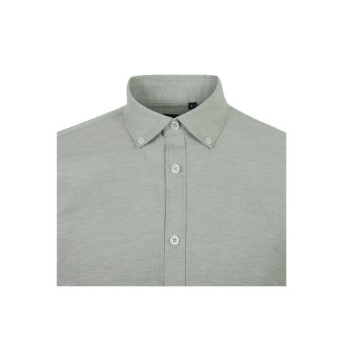 VL PRITHVI MAN. Męska koszula Oxford (180 g/m&sup2;) z bawełny (50%), poliestru (45%) i elastanu (5%) - Zielony