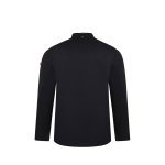 VL AGNI. Giacca da cucina unisex (190 g/m&sup2;), realizzata in cotone (35%) e poliestere riciclato (65%) - Nero