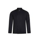 VL AGNI. Giacca da cucina unisex (190 g/m&sup2;), realizzata in cotone (35%) e poliestere riciclato (65%) - Nero