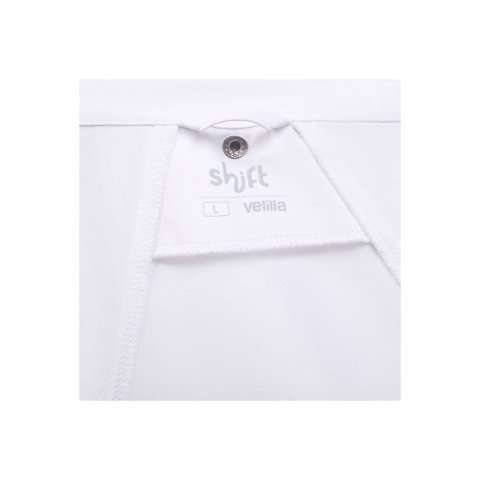 VL AGNI. Giacca da cucina unisex (190 g/m&sup2;), realizzata in cotone (35%) e poliestere riciclato (65%) - Bianco