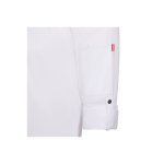 VL AGNI. Giacca da cucina unisex (190 g/m&sup2;), realizzata in cotone (35%) e poliestere riciclato (65%) - Bianco