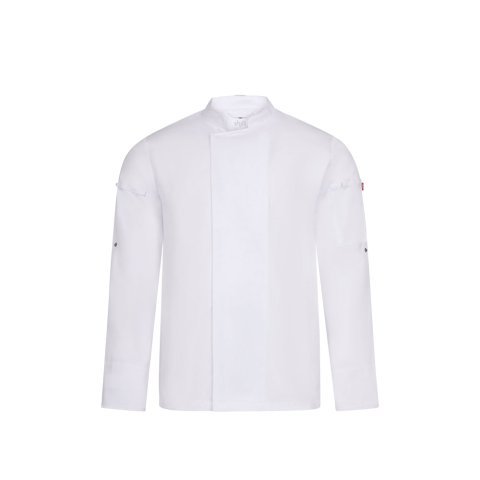 VL AGNI. Giacca da cucina unisex (190 g/m&sup2;), realizzata in cotone (35%) e poliestere riciclato (65%) - Bianco