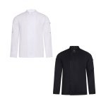 VL AGNI. Giacca da cucina unisex (190 g/m&sup2;), realizzata in cotone (35%) e poliestere riciclato (65%)