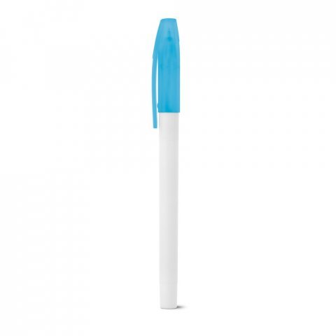 JADE. Esferogr&aacute;fica em PP com corpo em branco - Azul claro