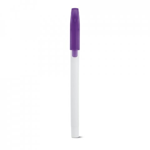 JADE. Esferogr&aacute;fica em PP com corpo em branco - Roxo