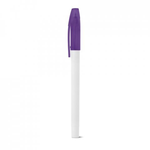 JADE. Esferogr&aacute;fica em PP com corpo em branco - Roxo
