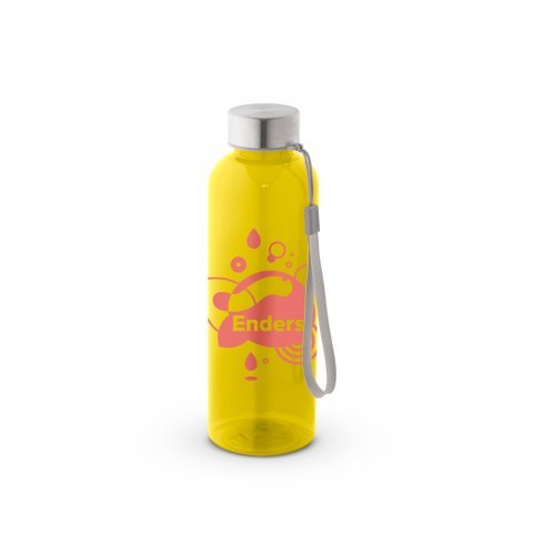 ENDERS M. Garrafa em PET reciclado (100% rPET) com acabamento transl&uacute;cido brilhante 600 mL - Amarelo