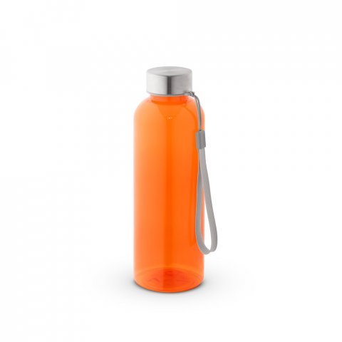 ENDERS M. Garrafa em PET reciclado (100% rPET) com acabamento transl&uacute;cido brilhante 600 mL - Laranja