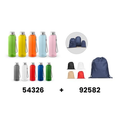 ENDERS M. Garrafa em PET reciclado (100% rPET) com acabamento transl&uacute;cido brilhante 600 mL