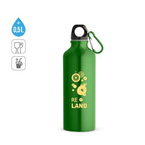RE-LANDSCAPE M. Reciklirana aluminijska (100% rAL) boca s karabinerom 530 mL