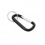 MATTHEW. Aluminium carabiner with keyring - Black