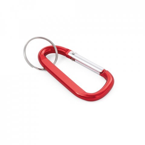 MATTHEW. Aluminium carabiner with keyring - Red