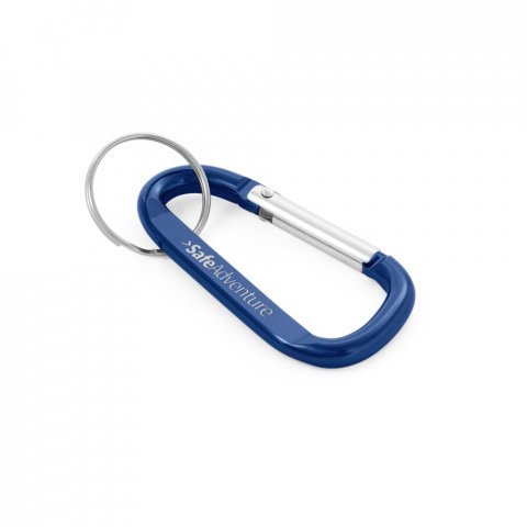 MATTHEW. Aluminium carabiner with keyring - Royal blue