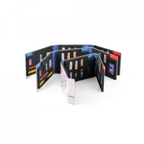 FLASH DRIVE SHOWCASE. Pr&eacute;sentoir de cl&eacute;s USB - Panach&eacute;