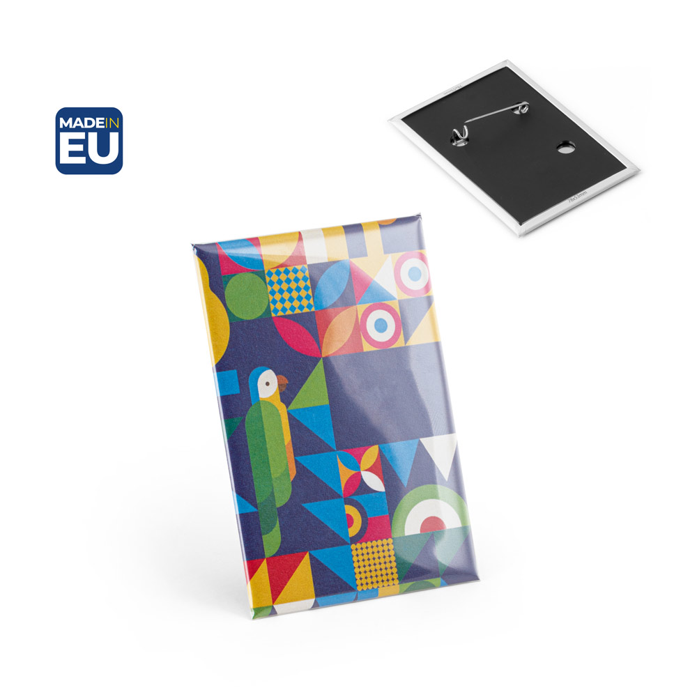 Pin rectangular vertical com alfinete — Personalizado