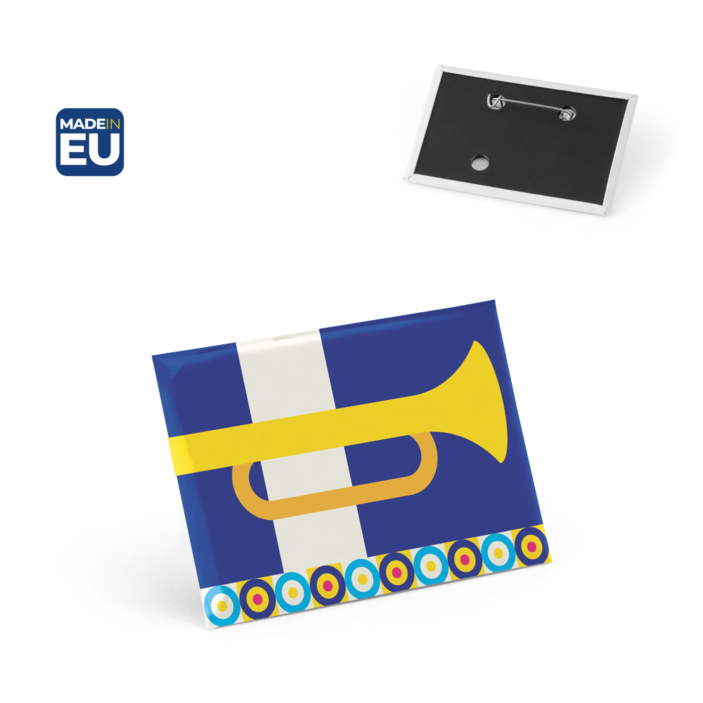 Pin rectangular horizontal com alfinete — Personalizado