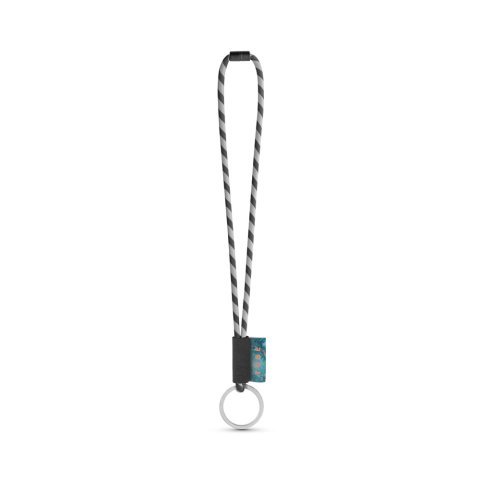 Lanyard TUBE Long (&Oslash; 7 mm). Dostępna w 24 standardowych kolorach i w pełni personalizowana - Czarny/Szary