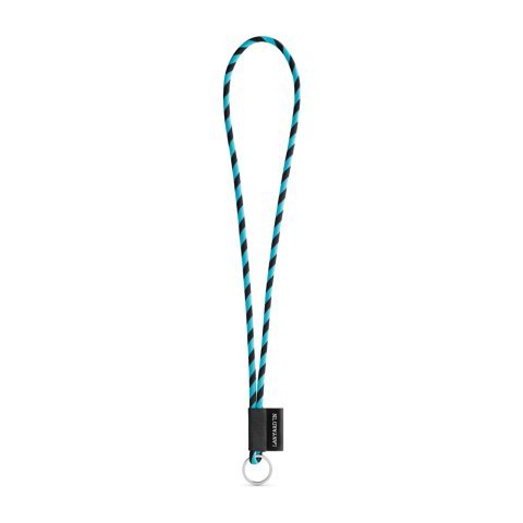 Lanyard TUBE Long (&Oslash; 7 mm). K dispozici ve 24 standardn&iacute;ch barv&aacute;ch a plně přizpůsobiteln&aacute; - 353 - Čern&aacute;/Světle modr&aacute;