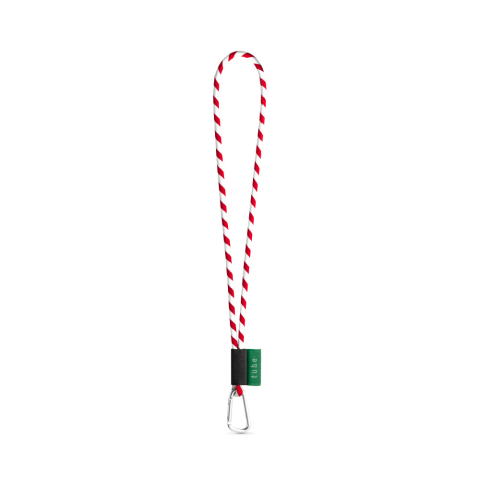 Lanyard TUBE Long (&Oslash; 7 mm). K dispozici ve 24 standardn&iacute;ch barv&aacute;ch a plně přizpůsobiteln&aacute; - B&iacute;l&aacute;/Červen&aacute;
