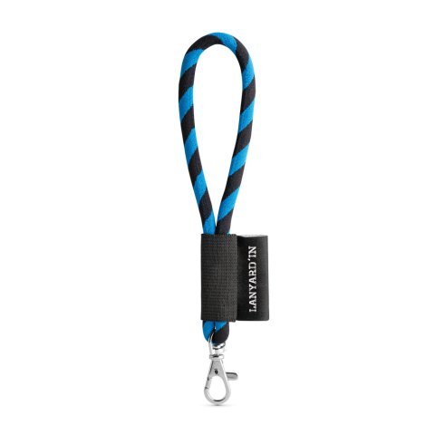 Lanyard TUBE Short (&Oslash; 7 mm). Dispon&iacute;vel em 24 cores standard e totalmente personaliz&aacute;vel - Preto/Azul royal