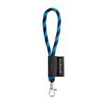 Lanyard TUBE Short (&Oslash; 7 mm). Dispon&iacute;vel em 24 cores standard e totalmente personaliz&aacute;vel - Preto/Azul royal