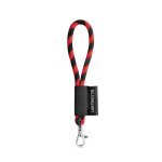 Lanyard TUBE Short (&Oslash; 7 mm). Dispon&iacute;vel em 24 cores standard e totalmente personaliz&aacute;vel - Preto/Vermelho