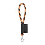 Lanyard TUBE Short (&Oslash; 7 mm). Dispon&iacute;vel em 24 cores standard e totalmente personaliz&aacute;vel - Preto/Laranja