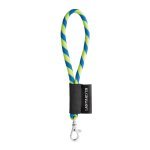 Lanyard TUBE Short (&Oslash; 7 mm). Dispon&iacute;vel em 24 cores standard e totalmente personaliz&aacute;vel - Amarelo hexachrome/Azul royal