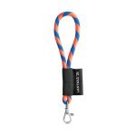 Lanyard TUBE Short (&Oslash; 7 mm). Dispon&iacute;vel em 24 cores standard e totalmente personaliz&aacute;vel - Laranja hexachrome/Azul royal