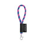 Lanyard TUBE Short (&Oslash; 7 mm). Dispon&iacute;vel em 24 cores standard e totalmente personaliz&aacute;vel - Rosa hexachrome/Azul royal