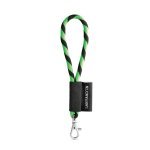 Lanyard TUBE Short (&Oslash; 7 mm). Dispon&iacute;vel em 24 cores standard e totalmente personaliz&aacute;vel - Verde hexachrome/Preto