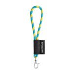 Lanyard TUBE Short (&Oslash; 7 mm). Dispon&iacute;vel em 24 cores standard e totalmente personaliz&aacute;vel - Amarelo/Azul claro