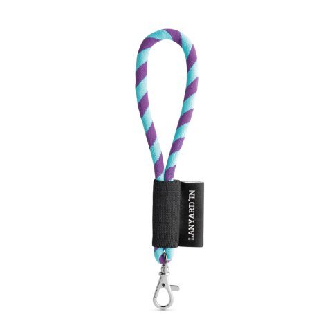 Lanyard TUBE Short (&Oslash; 7 mm). Dispon&iacute;vel em 24 cores standard e totalmente personaliz&aacute;vel - Roxo/Azul claro