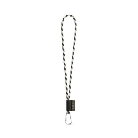 Lanyard TUBE Long (&Oslash; 7 mm). Erh&auml;ltlich in 96 Pantone&reg;-Farben und vollst&auml;ndig individualisierbar - Schwarz/Wei&szlig;