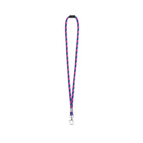 Lanyard TUBE Long (&Oslash; 7 mm). Erh&auml;ltlich in 96 Pantone&reg;-Farben und vollst&auml;ndig individualisierbar - Rosa Hexachrome/K&ouml;nigsblau
