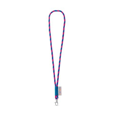 Lanyard TUBE Long (&Oslash; 7 mm). Erh&auml;ltlich in 96 Pantone&reg;-Farben und vollst&auml;ndig individualisierbar - Rosa Hexachrome/K&ouml;nigsblau