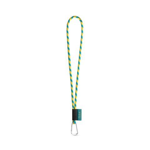 Lanyard TUBE Long (&Oslash; 7 mm). Erh&auml;ltlich in 96 Pantone&reg;-Farben und vollst&auml;ndig individualisierbar - Gelb/Hellblau