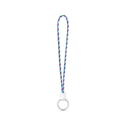 Lanyard TUBE Long (&Oslash; 7 mm). Erh&auml;ltlich in 96 Pantone&reg;-Farben und vollst&auml;ndig individualisierbar - Lila/Hellblau