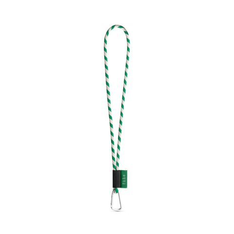 Lanyard TUBE Long (&Oslash; 7 mm). Erh&auml;ltlich in 96 Pantone&reg;-Farben und vollst&auml;ndig individualisierbar - Wei&szlig;/Gr&uuml;n