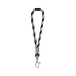 Lanyard TUBE Short (&Oslash; 7 mm). Dispon&iacute;vel em 96 cores Pantone&reg; e totalmente personaliz&aacute;vel - Preto/Cinzento
