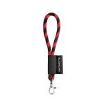 Lanyard TUBE Short (&Oslash; 7 mm). Dispon&iacute;vel em 96 cores Pantone&reg; e totalmente personaliz&aacute;vel - Preto/Vermelho