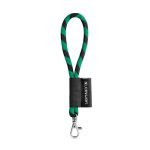 Lanyard TUBE Short (&Oslash; 7 mm). Dispon&iacute;vel em 96 cores Pantone&reg; e totalmente personaliz&aacute;vel - Preto/Verde